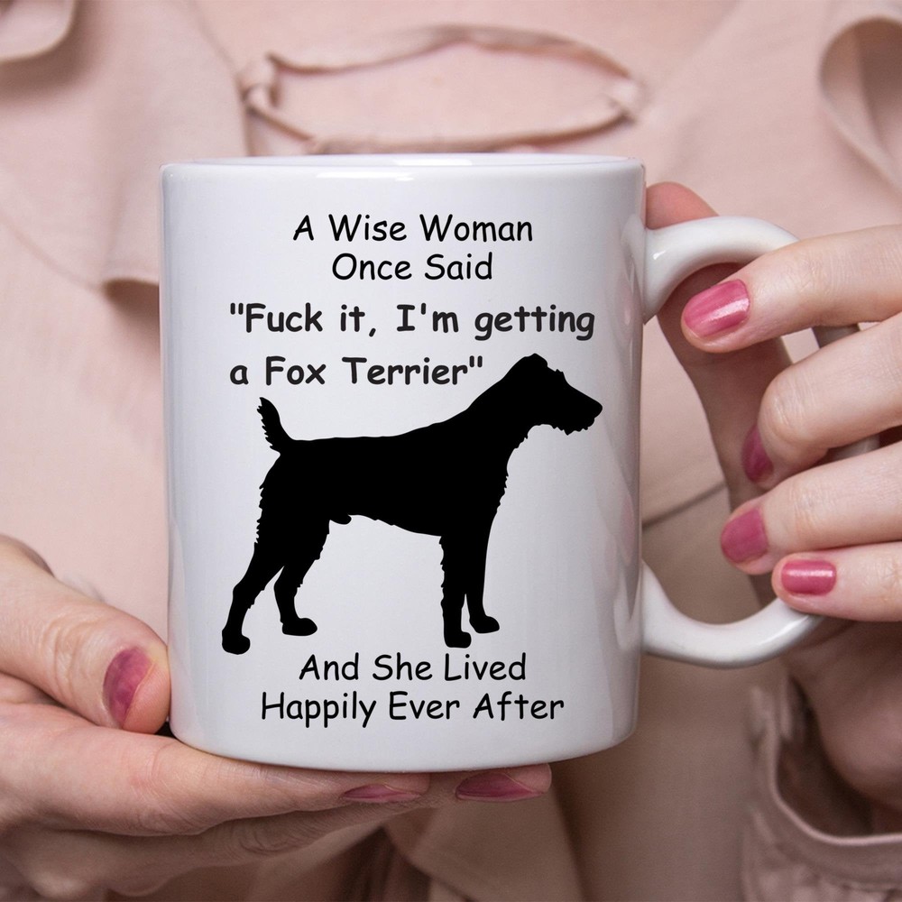 Funny Fox Terrier Coffee Mug Gift For Women White Ceramic Cup
