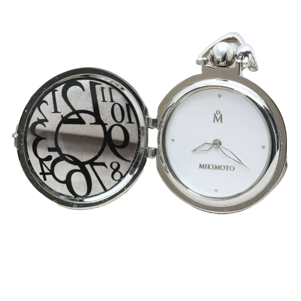 MIKIMOTO Pendant Top Akoya White Pearl Silver 925 Watch Signed Authentic Japan