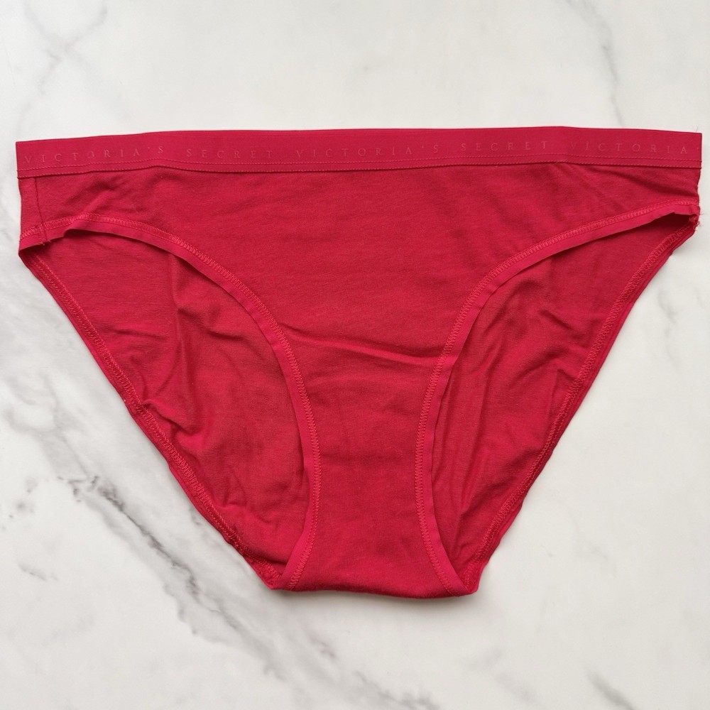 Victoria's Secret Stretch Cotton Smooth Bikini Panty Lipstick Size M/XL
