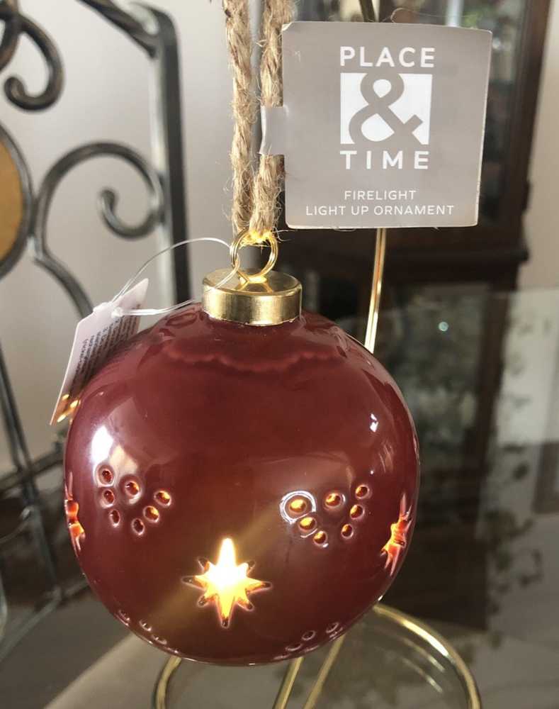 PLACE & TIME CERAMIC LIGHT UP TREE ORNAMENT NEW