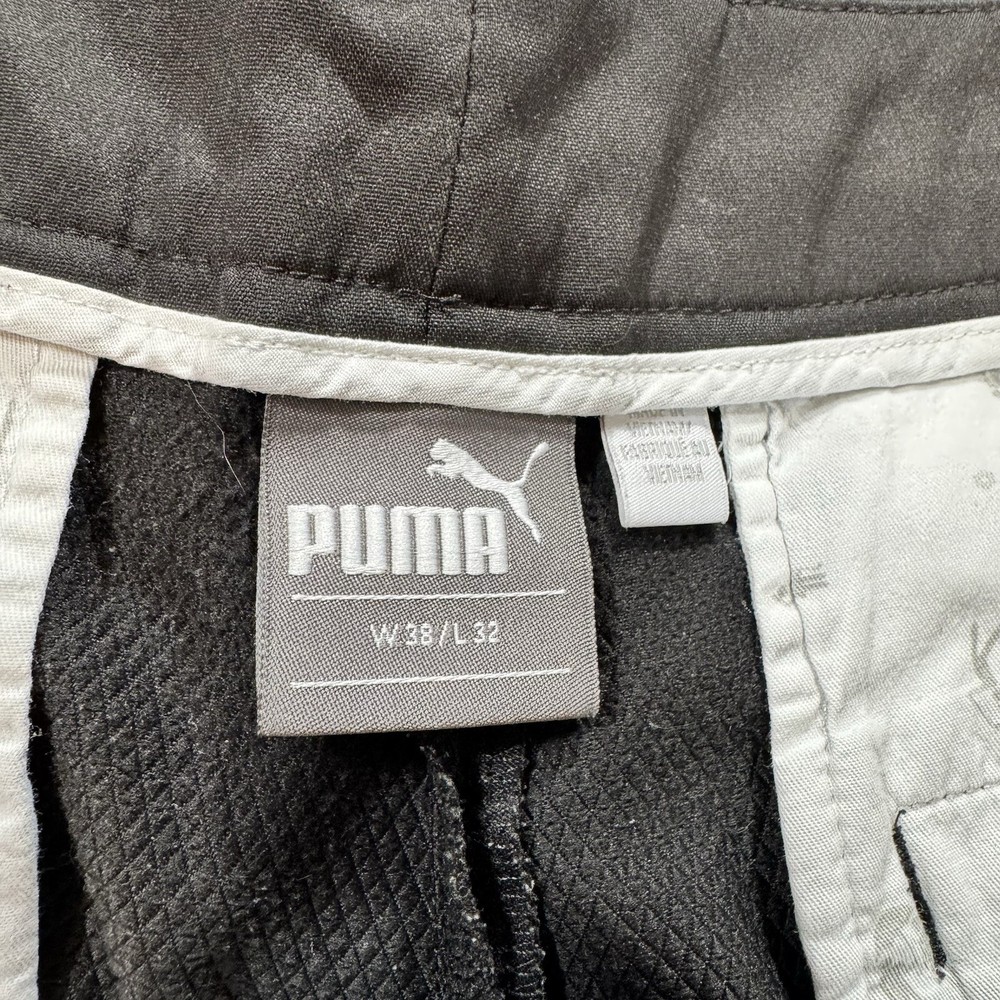 Puma Men's Flat Front Straight Leg Black Golf Pants 38x32