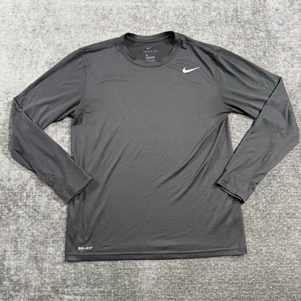 Nike Dri-Fit Men’s Long Sleeve Performance Shirt Black Size Medium Athletic