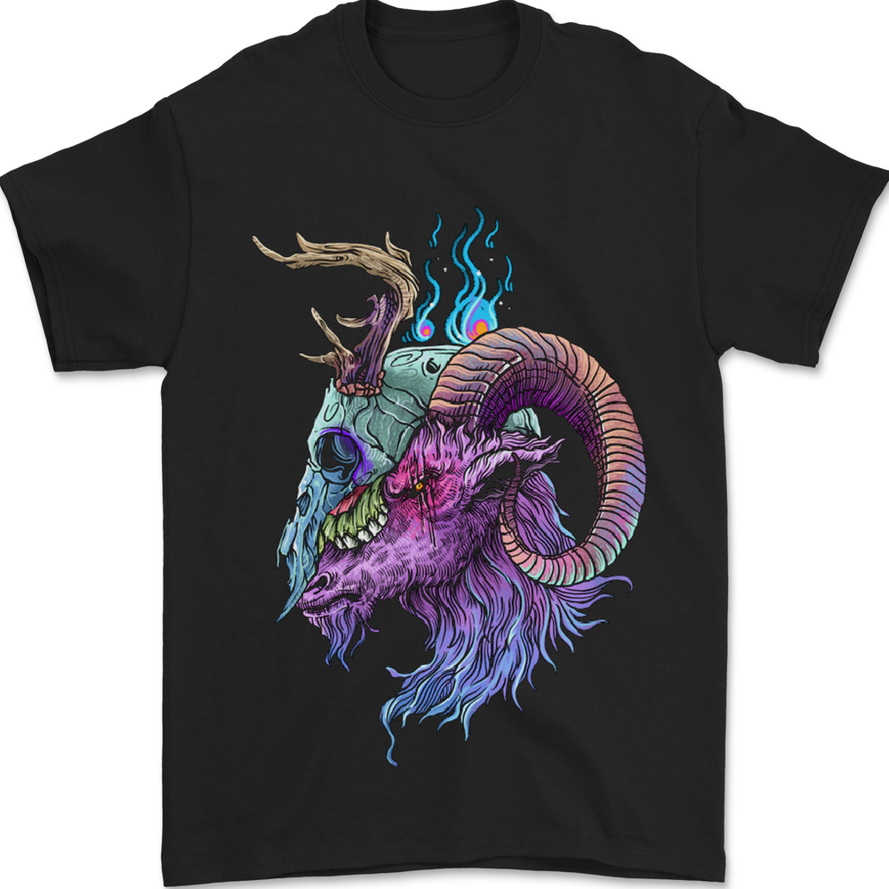 Heavy Metal Music Goat Skull Death Mens T-Shirt 100% Cotton