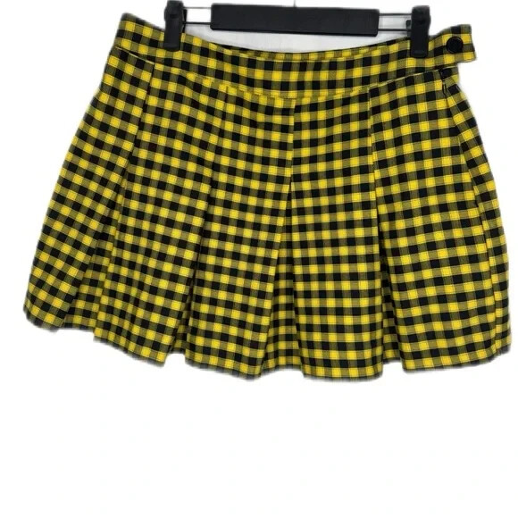 Yellow and Black Hawkeyes Plaid Women's Skirt Size 10