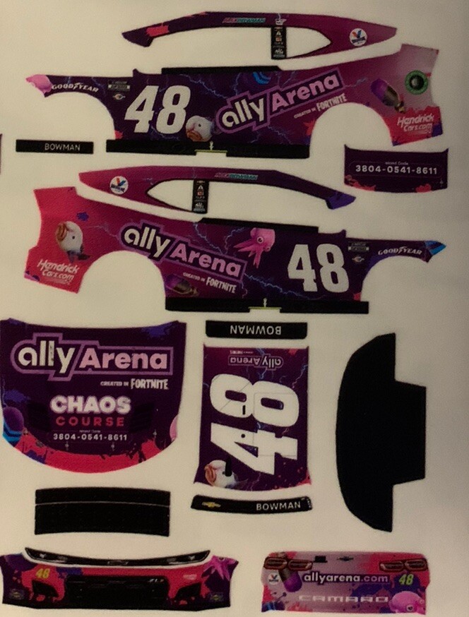 2023 Alex Bowman #48 Ally 1/64 NASCAR Custom Peel & Stick Decals