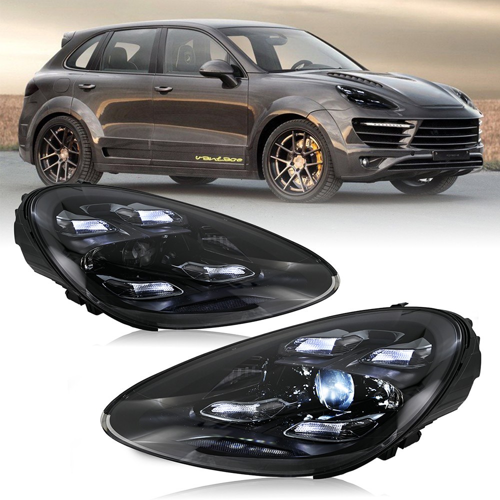  Matrix LED DRL Headlights Assembly For Porsche Cayenne 958 2011-2014 Headlamps