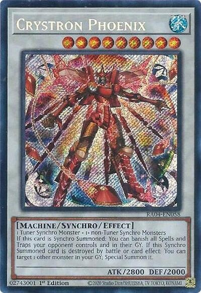 Crystron Phoenix 1st Edition Secret Rare NM YuGiOh QCS Stampede