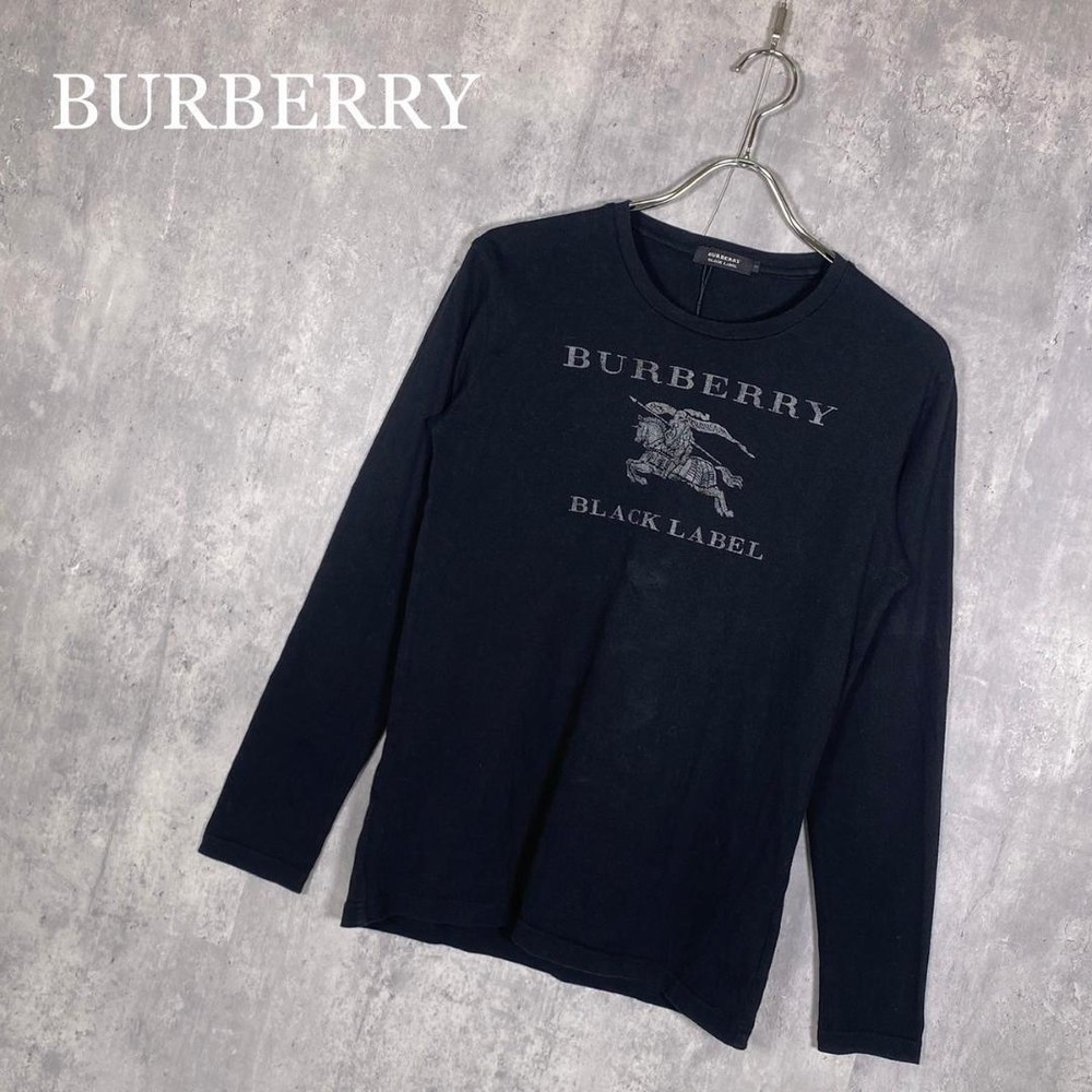 Burberry Black Label 2 Front Print Long Sleeve T-Shirt F/S from Japan