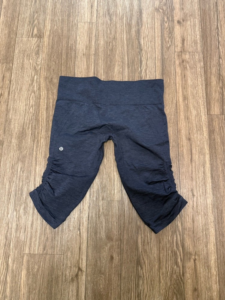 Lululemon In The Flow Crop II Leggings Women's 12 Heathered Inkwell Blue