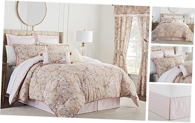 Peony Gardens 4 Piece Cotton Comforter Set, Embellished All Season Bedding,