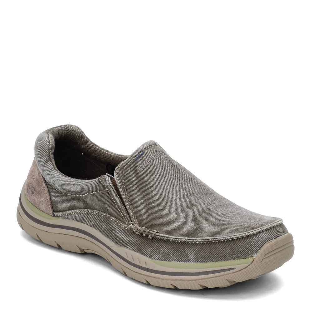 Men's Skechers, Expected - Avillo Slip on Shoe 64109EW-KHK Khaki Fabric