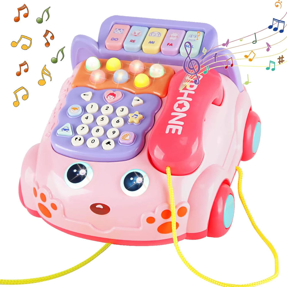 Baby Phone Toy, Baby Toy Phone Cartoon Baby Piano Music Light Toy Children Prete