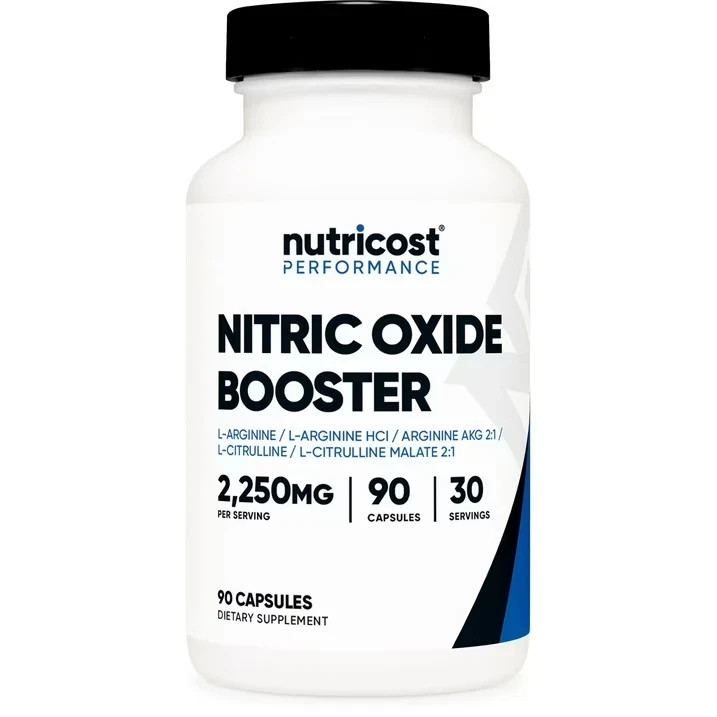 Nutricost Nitric Oxide Booster (2250mg) 90 Capsules - Gluten Free, Non-GMO, 750m