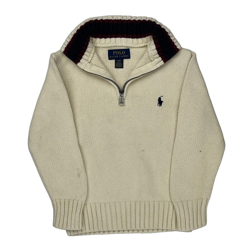 Age 4 Polo By Ralph Lauren 1/4 Zip - XS Cream Cotton