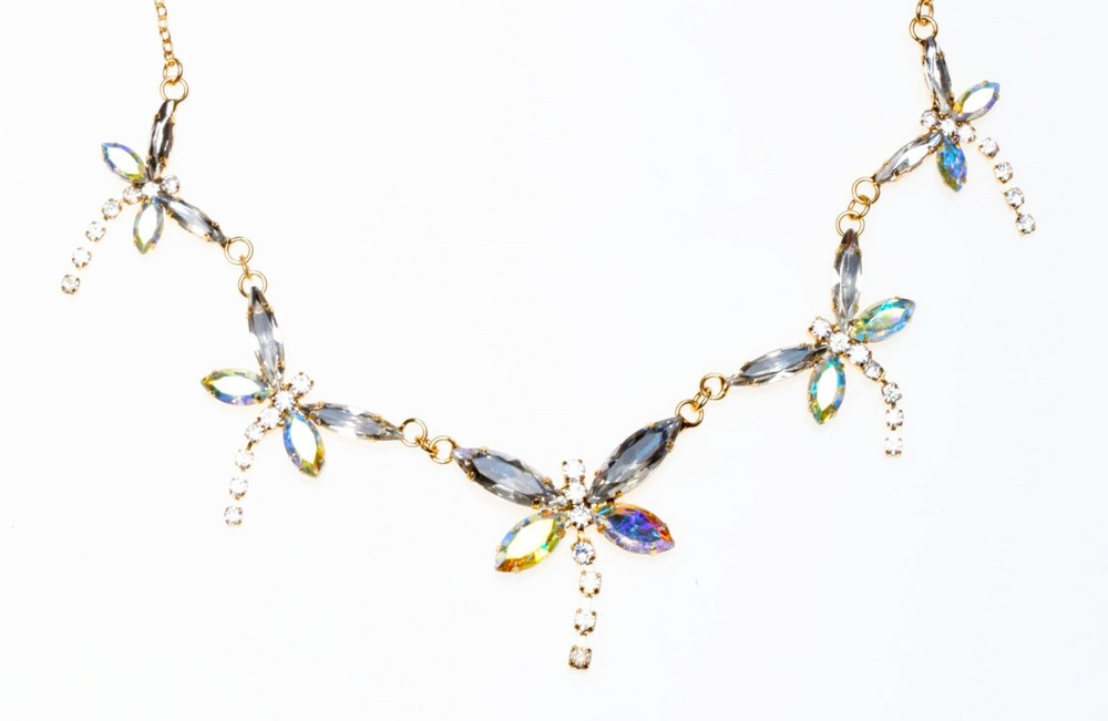 Kirks Folly Wishing Dragonfly Station  Necklace goldtone