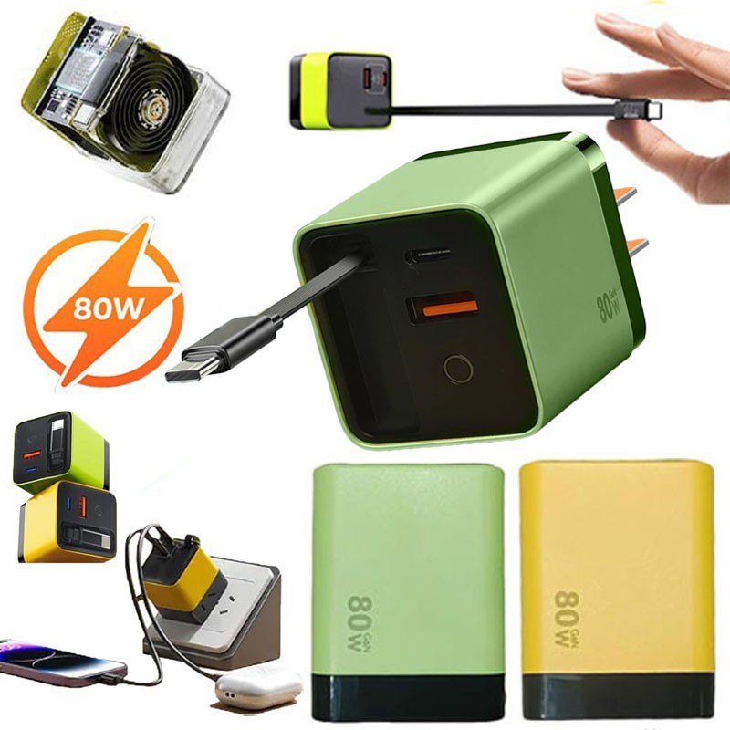 80W GaN Fast Charger Module 3-in-1 Type C USB Ports Scalable Power