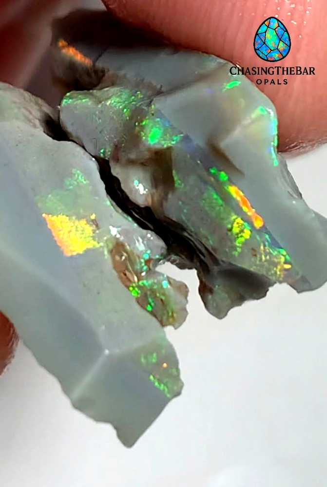 Pair of Semi Black Rough Opal Seams. TOPS* Lightning Ridge Opal