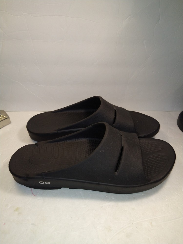 Oofos Ooahh Black Recovery Slide Comfort Sandals Men's sz 12