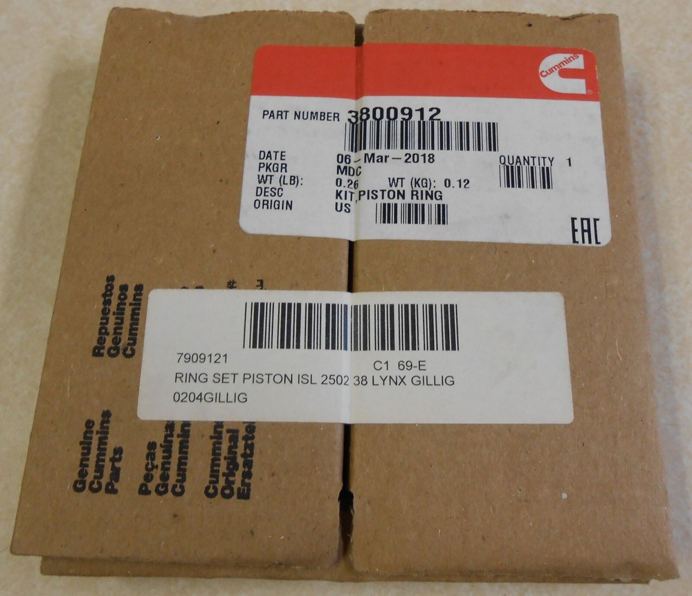 Genuine Cummins Piston Ring Kit 3800912 for Diesel Engines