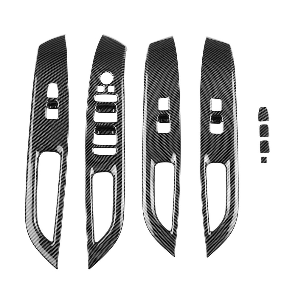 Car Carbon Fiber Window Glass Lift Button Switch Cover Trim Door Armrest2903