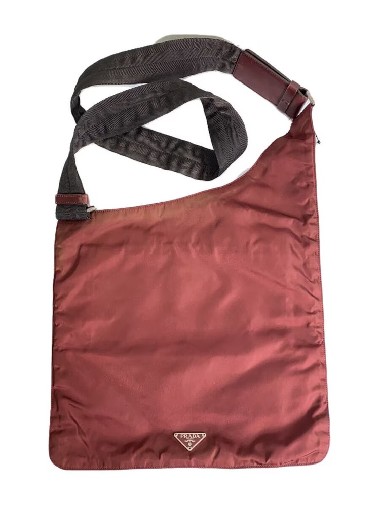 RARE PRADA Nylon Shoulder Bag in Vibrant Red