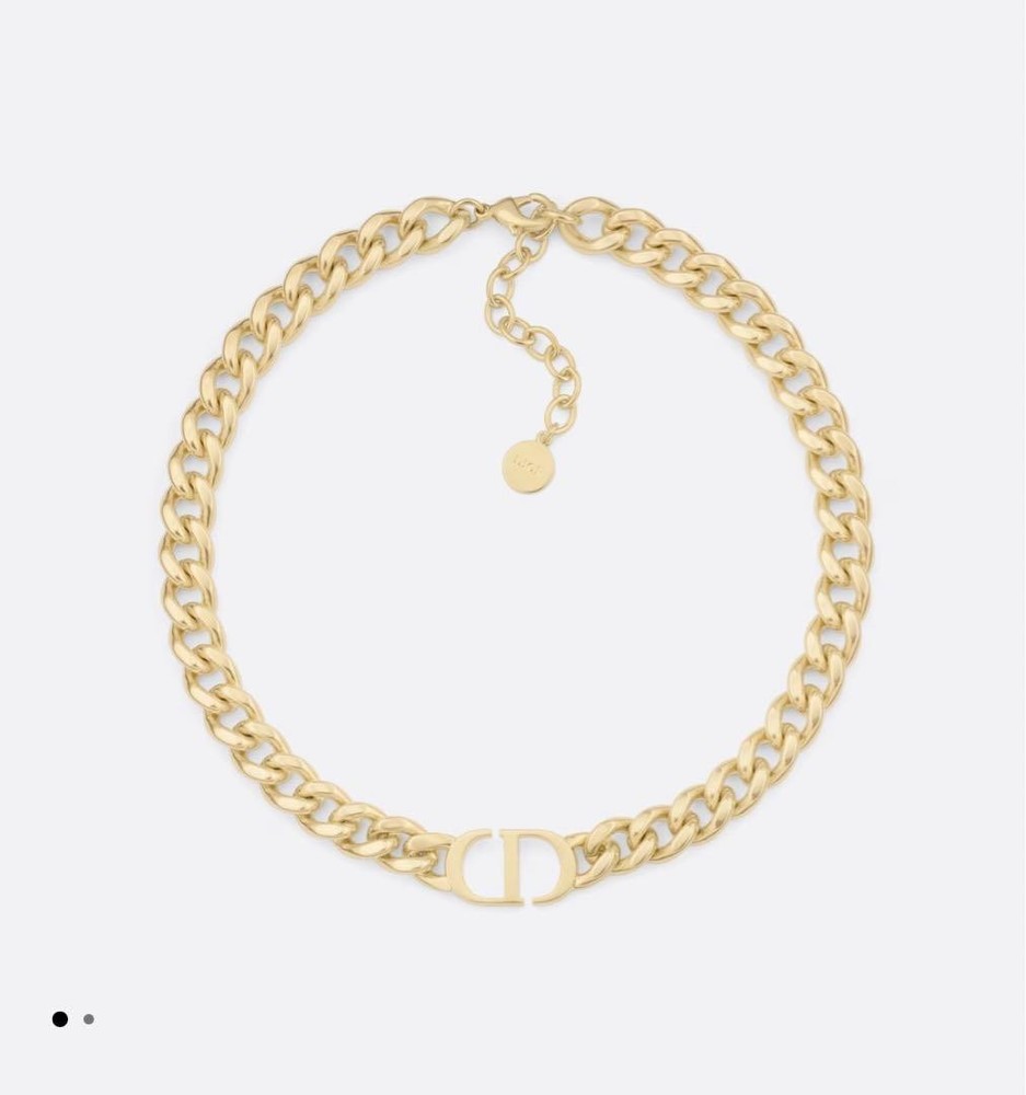 Christian Dior Gold Choker Necklace Luxury Fashion Jewelry