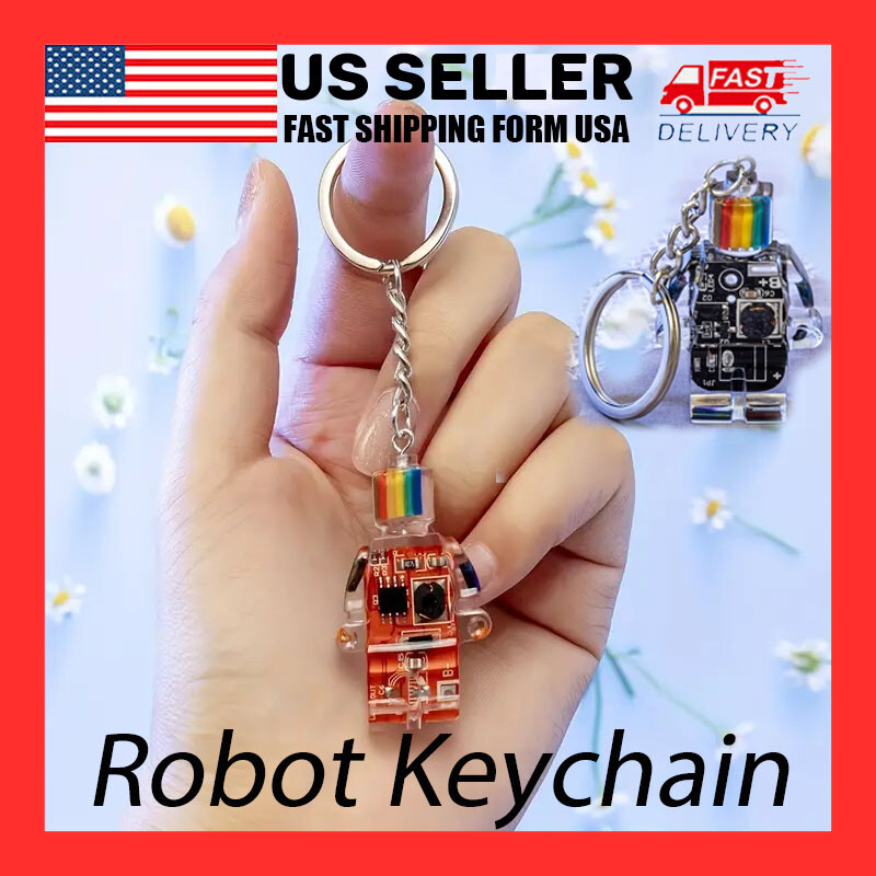 Hip Hop Punk, Robot Rainbow Keychain, Men's And Women's Fashion