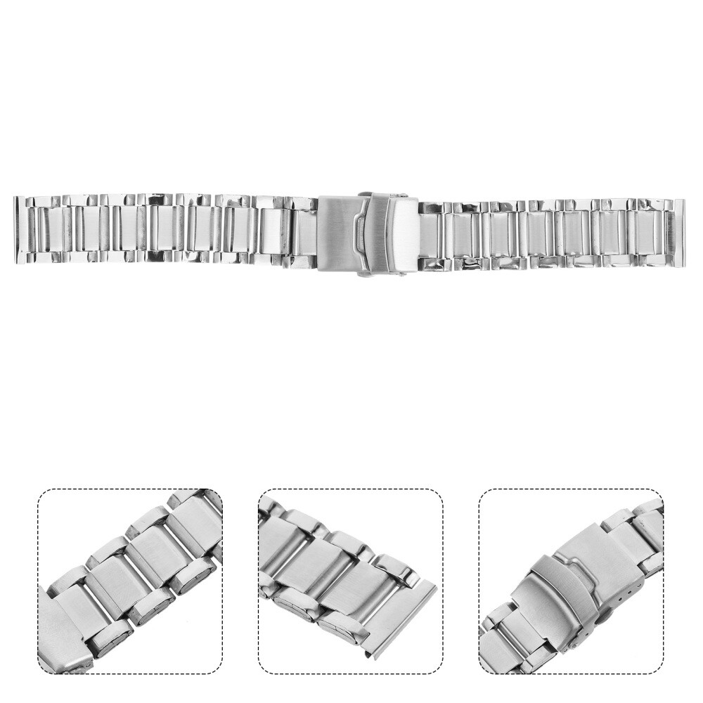 Stainless Steel Watch Strap Bracelet for Men and Women - Durable Chain Link Design