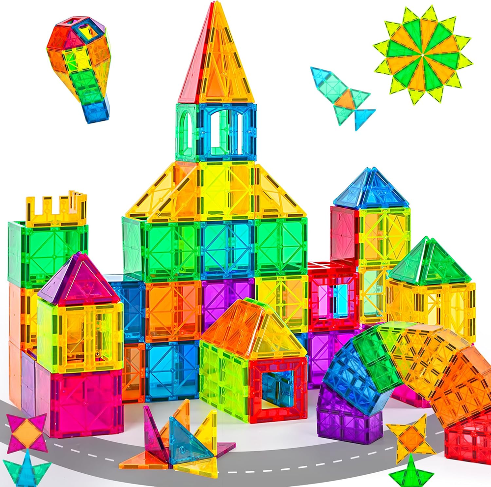 60 Pcs Magnet Tiles Magnetic 3D Building Blocks Set Educational Construction Toy
