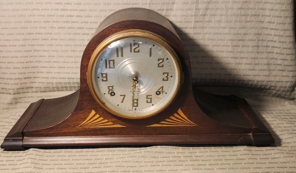 PLYMOUTH CLOCK - SETH THOMAS Clock Co. Art Deco Cabinet For Repair or Parts