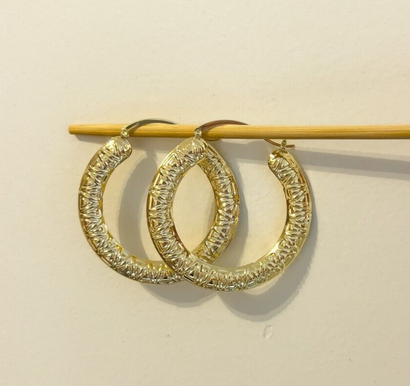 14k Gold-Filled Triangulated Round Hoops Earrings