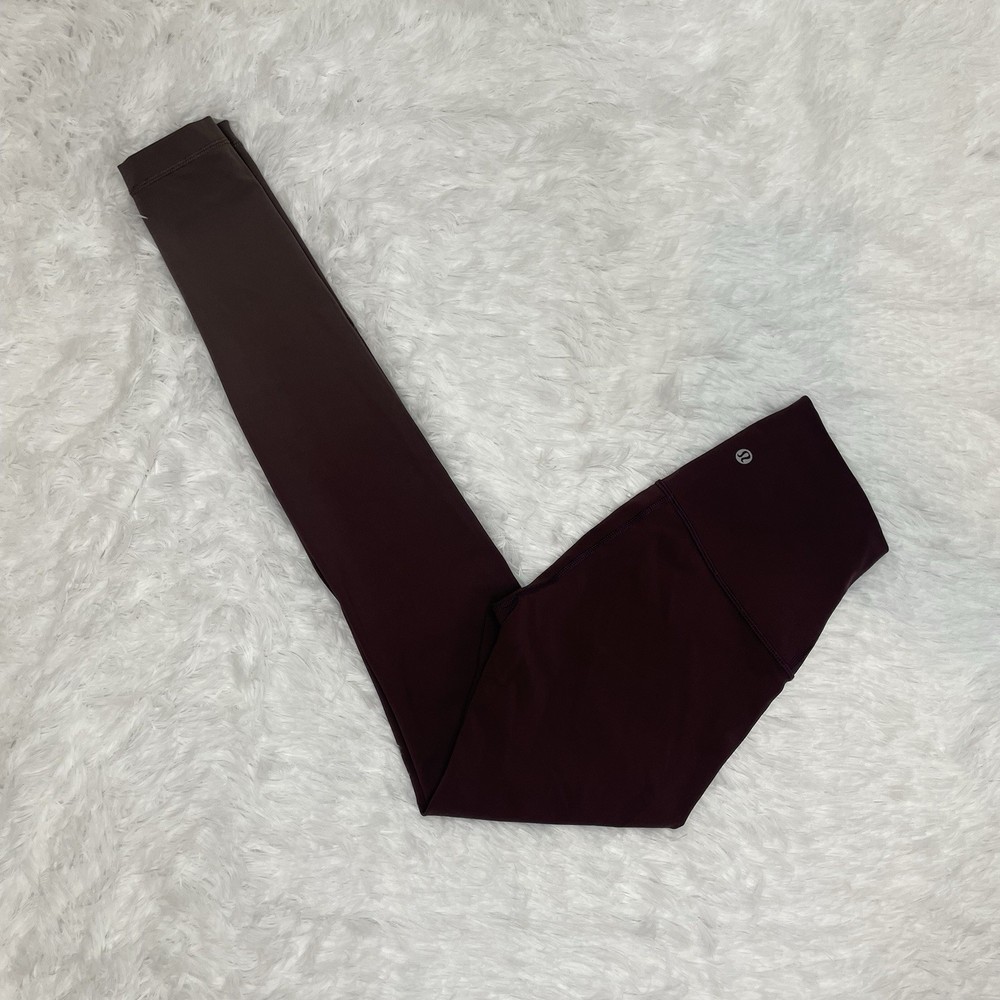 Lululemon Womens Size 4 High Rise Full Length Purple Leggings Pocket Gym Yoga