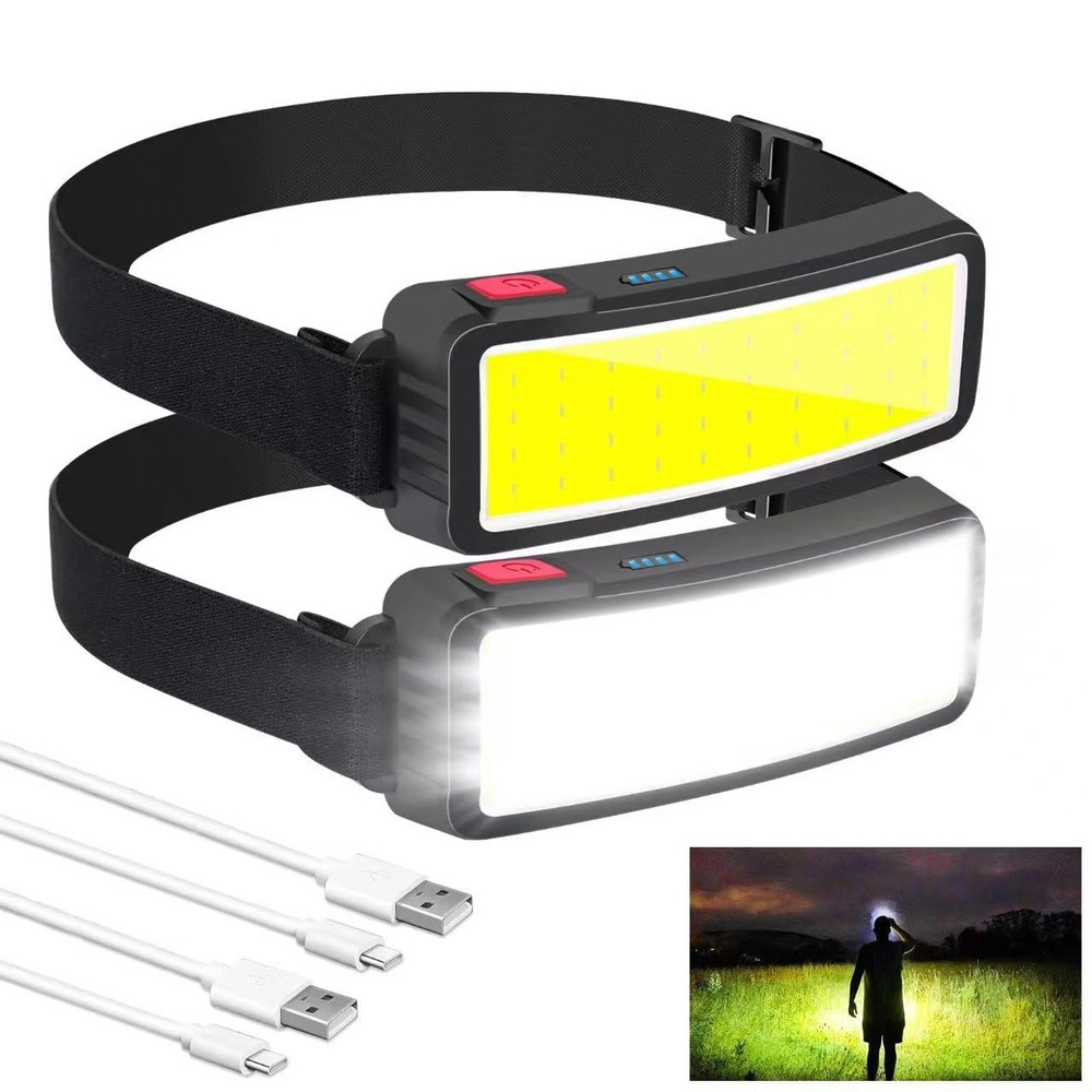 Rechargeable Headlamp Flashlight, 5000 Lumen Wide Beam Led Headlamp, 3 Lighti...