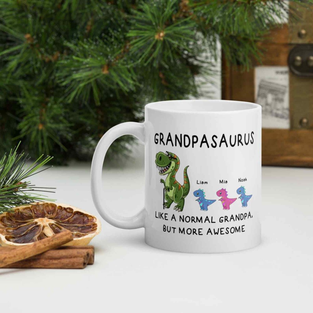 Custom Grandpasaurus Mug Personalized Mug For Granddads Papasaurus Coffee Mug
