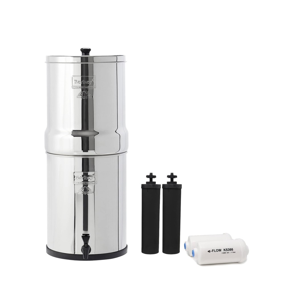 Royal Berkey 3.25 Gal Silver Water Filter with 2 Black and 2 PF-2 Fluoride Filters