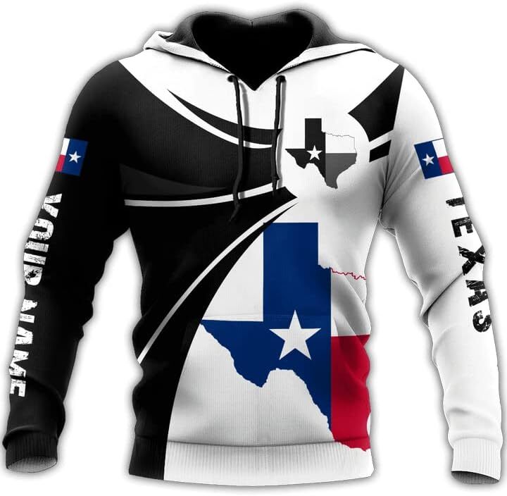 Personalized Name Texas Flag Hoodie, Texas Proud Hoodiefor Men, Texas Hoodie 7