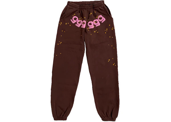 XL SP5DER Angel Number Brown Sweatpants for Comfort and Style