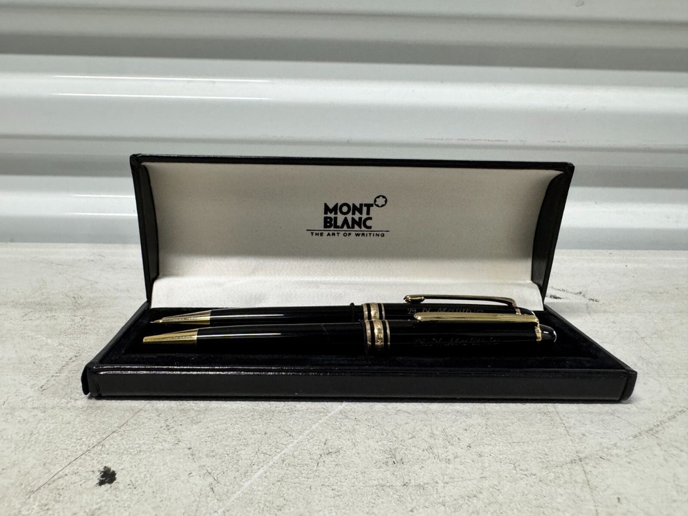 Set of Mont Blanc Meisterstuck Ballpoint Pen & Mechanical Pencil W/ Gift BoxREAD
