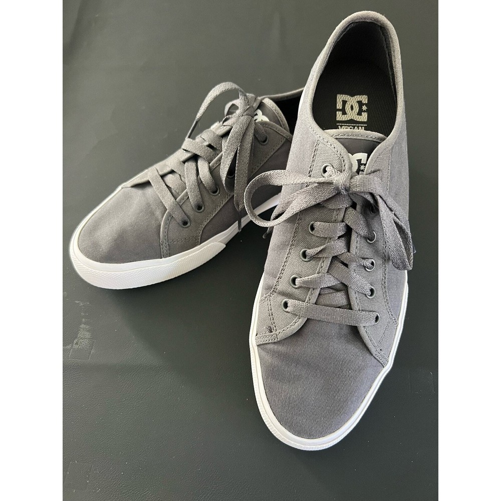 DC Manual TXSE ADYS300678 Gray Low Top Vegan Canvas Sneakers Men's Size 11
