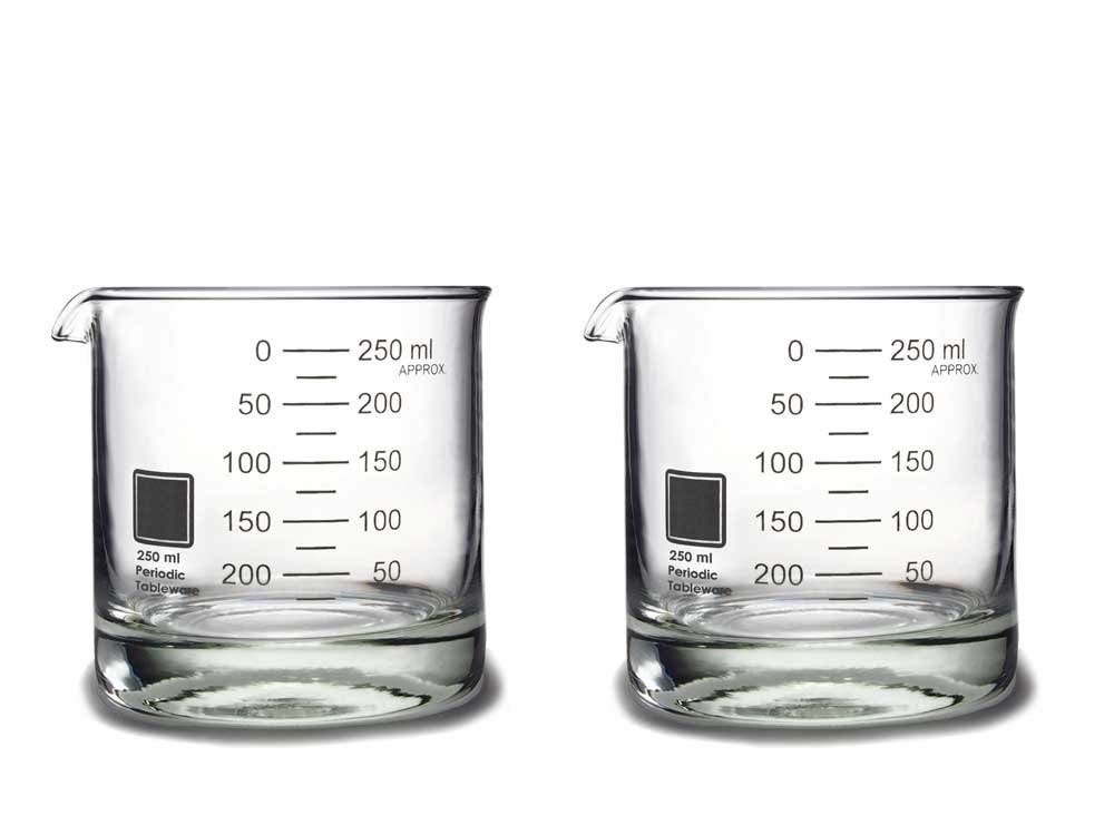 Lab Beaker Glasses Set - 2 Science-Themed Drinking Glasses