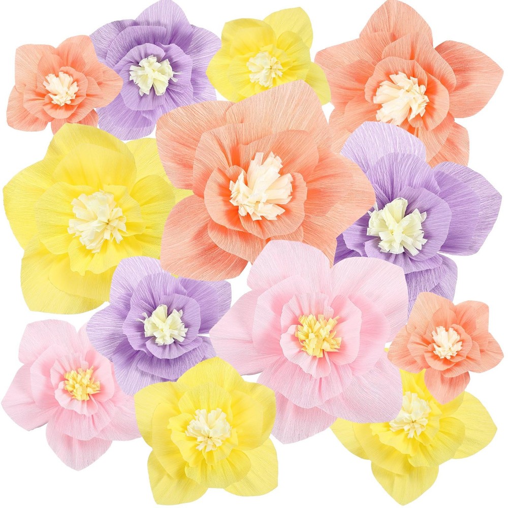 24 Pcs Tissue Paper Flowers, Crepe Paper Flowers Decorations 8