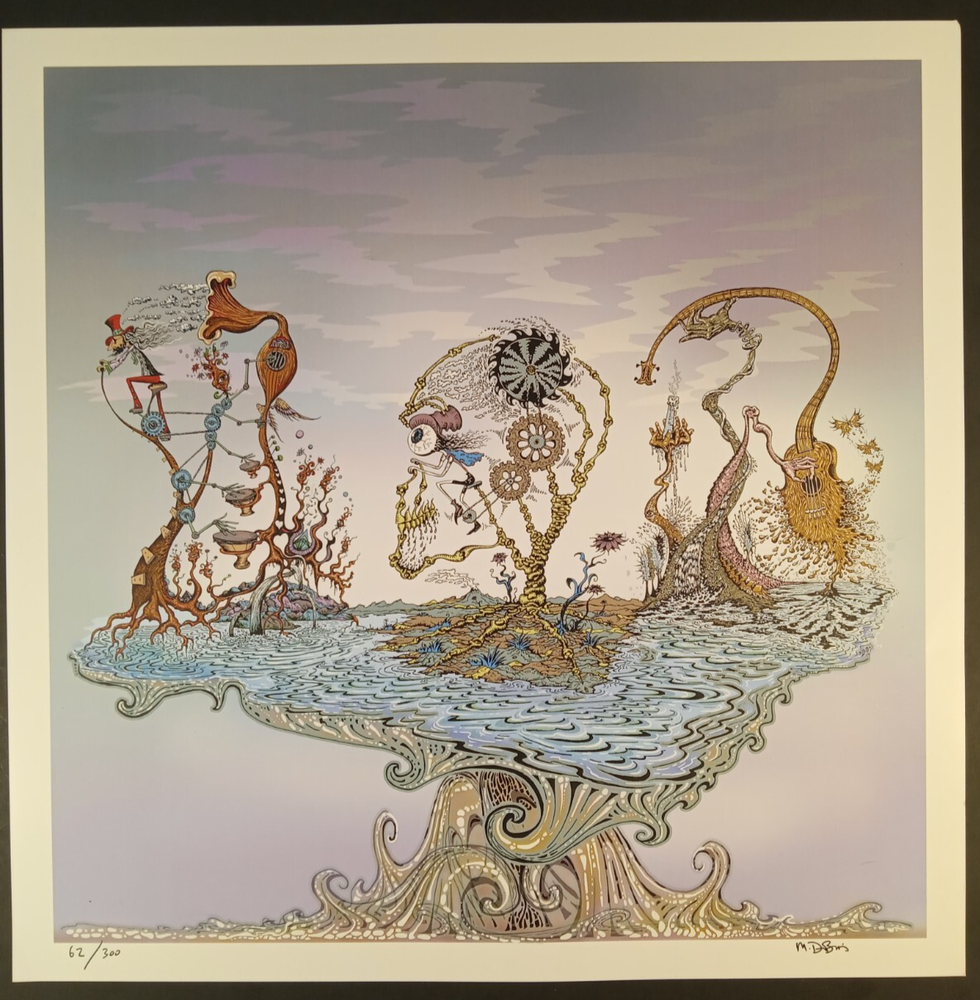 Grateful Dead Triscape Screened Art Print 18x18 Signed by Mike Dubois