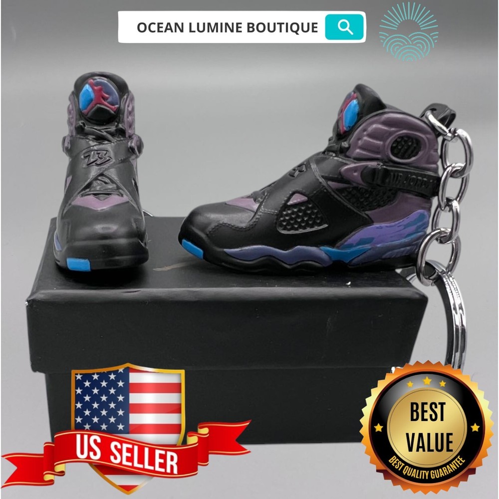 Air Jordan 3D Mini Sneaker Keychain, Shoe Keyring Shoe Box, Display Box Option