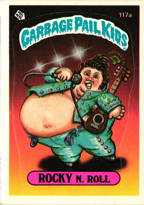 1986 Topps Garbage Pail Kids #117A Rocky N Roll Sticker Card
