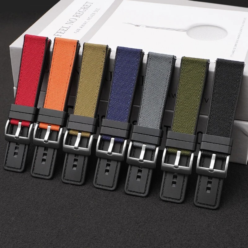 Canvas Military Nylon Watchband Strap for Seiko 20mm 22mm 24mm Quick Release