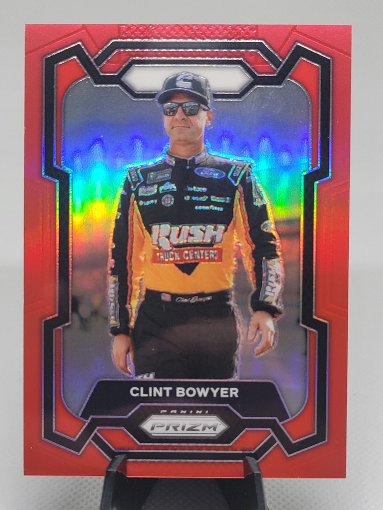 2024 Panini Prizm NASCAR Red Prizm Clint Bowyer Rush Truck Centers #/299 Racing Card