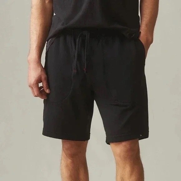 American Giant Men's Sweatshorts Black Cotton Elastic Wist Size S Made In USA