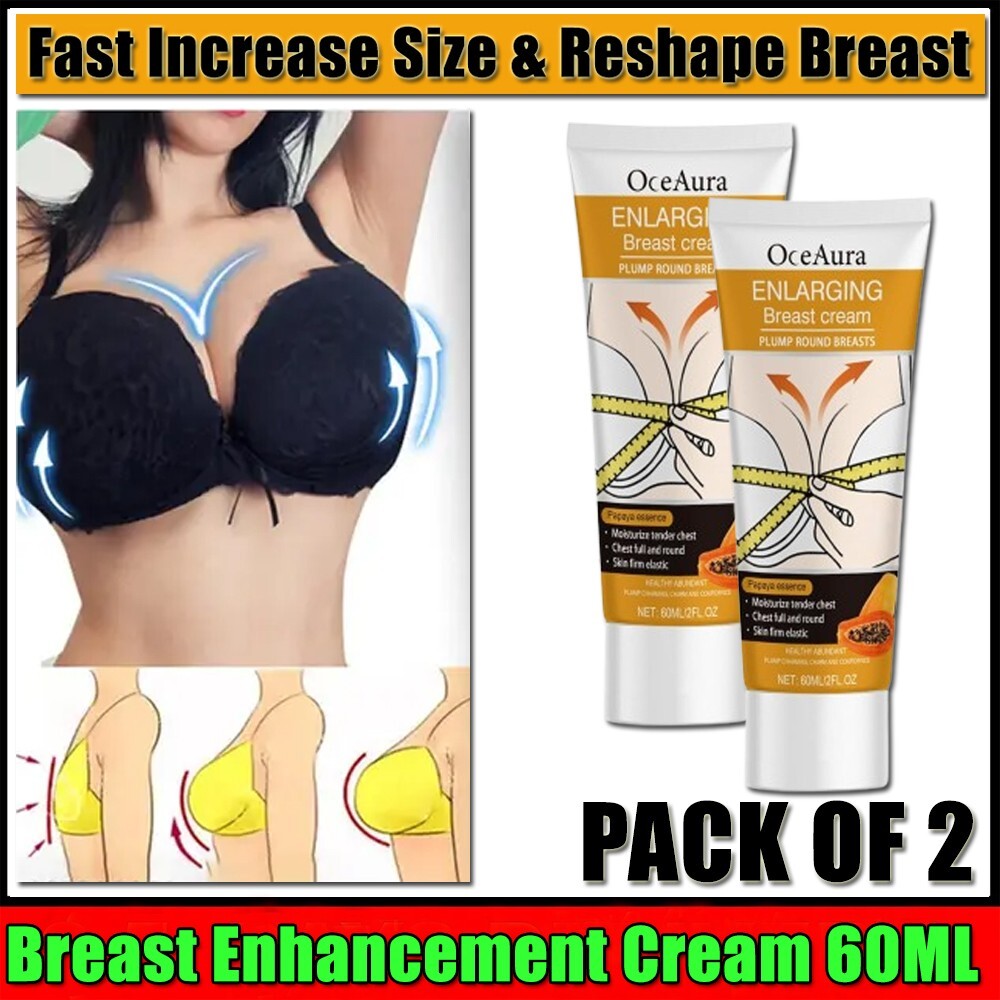 Natural Breast Enlargement Cream with Pueraria Mirifica for Bigger Boobs 60ML 2-Pack