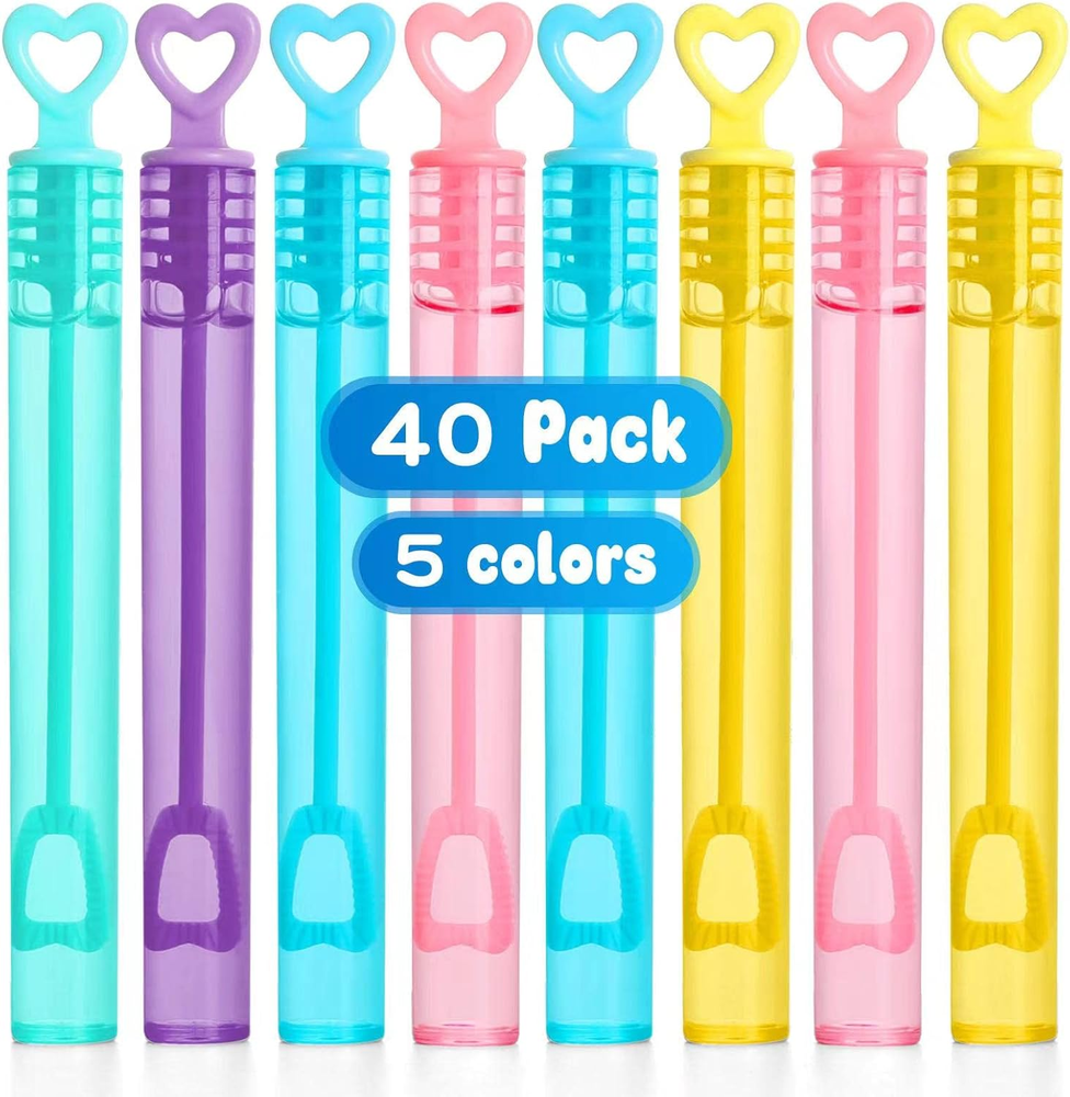 40-Pack Mini Bubble Wands Assorted Party Favors for Kids Outdoor Summer Fun