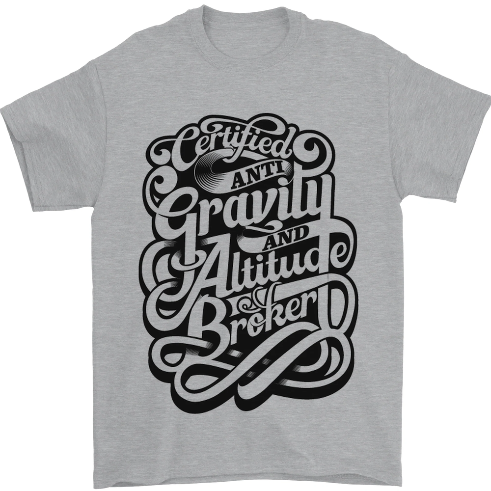 Anti-Gravity Pilot Hang Gliding Paragliding Mens T-Shirt 100% Cotton